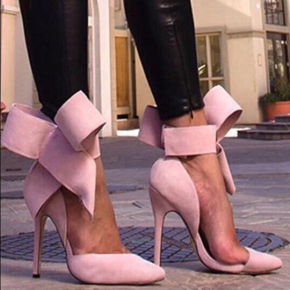 Unbranded Shoes - Pink Bow Tie Pointed Pumps